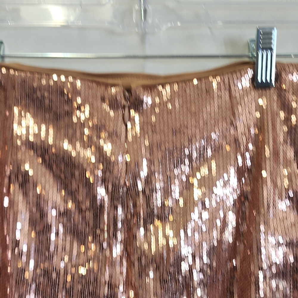 INC International Concepts Gold Sequin Midi Pencil Skirt - Picture 5 of 6